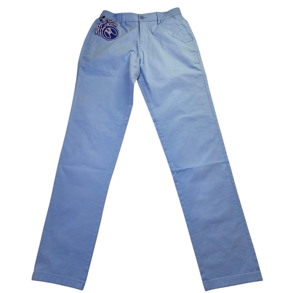 NEW‎ USA Palm Blue Stretch Men's Chino Golf Pants S Coastal Preppy County Club